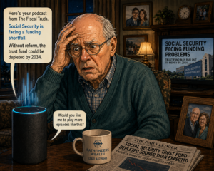Older man listening to podcast worried about Social Security changes Pathfinders Wealth .